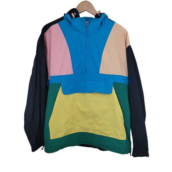 Club Room Other - Vintage CLUB ROOM Colorblock Hooded Windbreaker Jacket Anorak Unisex Sz M
